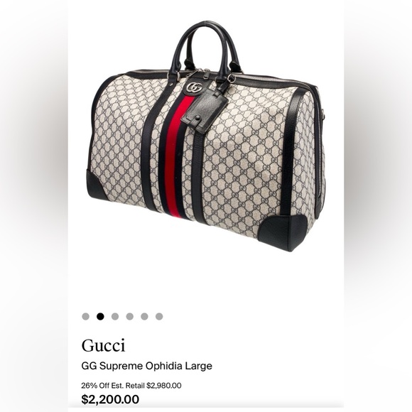 GUCCI GG vintage/rare Logo Canvas Leather Boston Travel/HandBag-Blk/Tan:COA - Picture 15 of 16